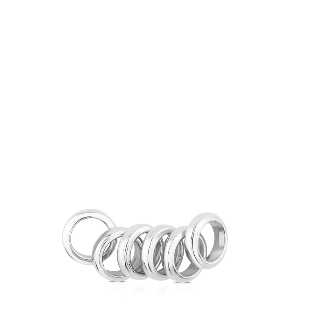 Pack of 6 Silver TOUS Chokers rings 