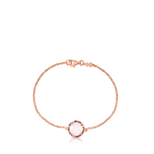 Rose Vermeil Silver Camille Bracelet with Mother-of-Pearl and multicolored Sapphire