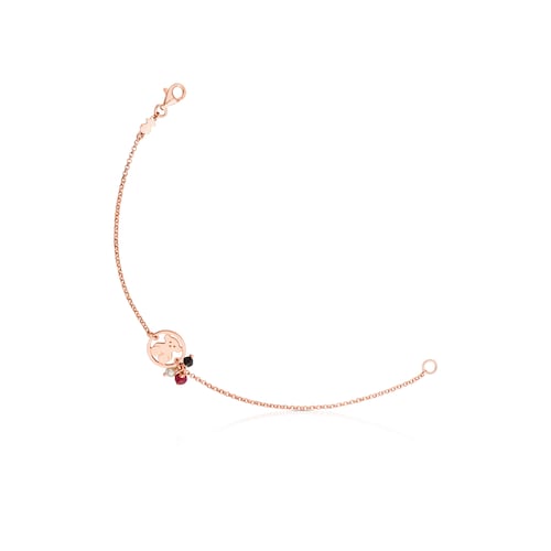 Rose Vermeil Silver Camille Bracelet with Onyx, Ruby and Pearl image number 0