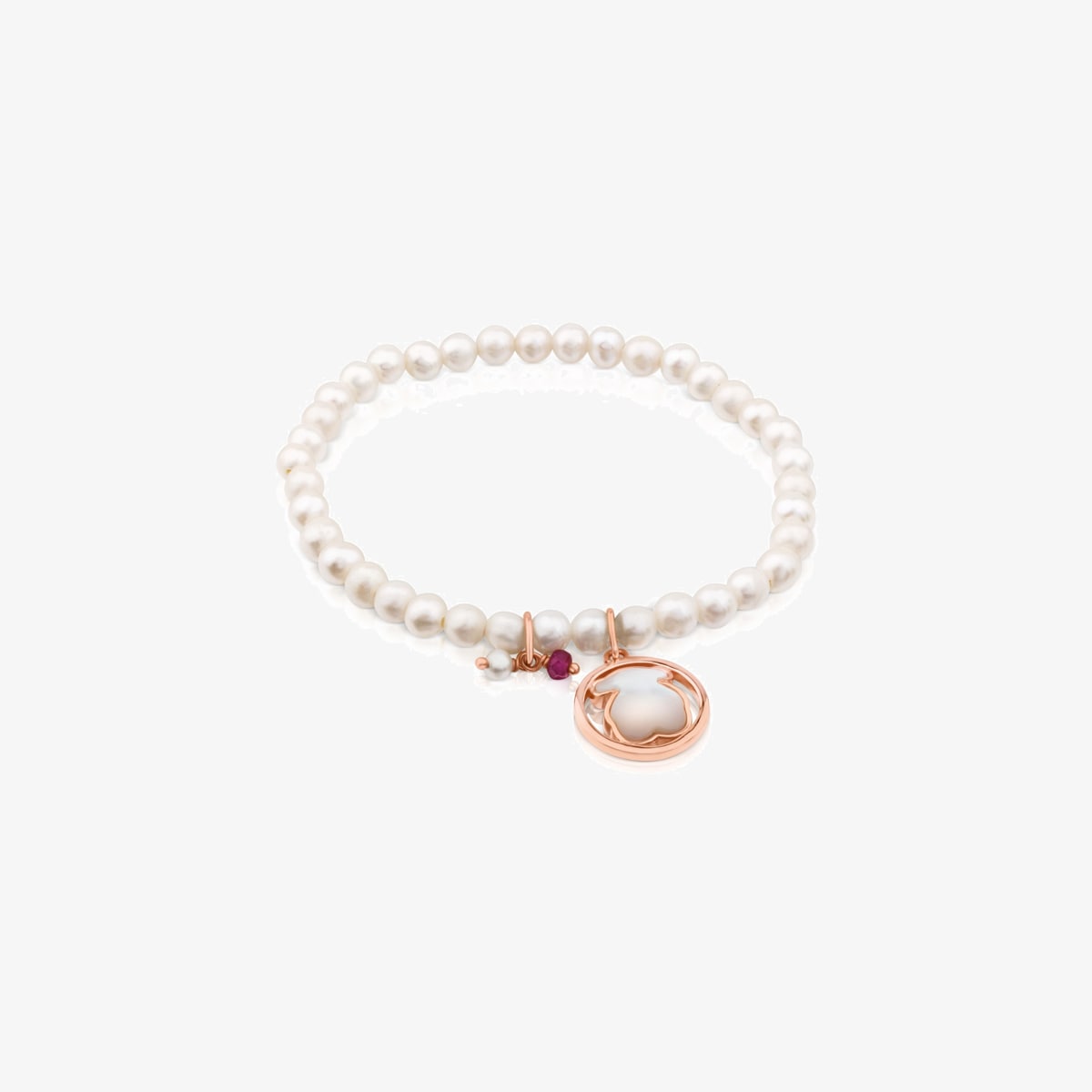 Tous - Pulsera Con Baño De Oro Rosa 18 Kt Sobre Plata Y Perlas Cultivadas, Nácar Y Rubí Tratado Camille - Blanco