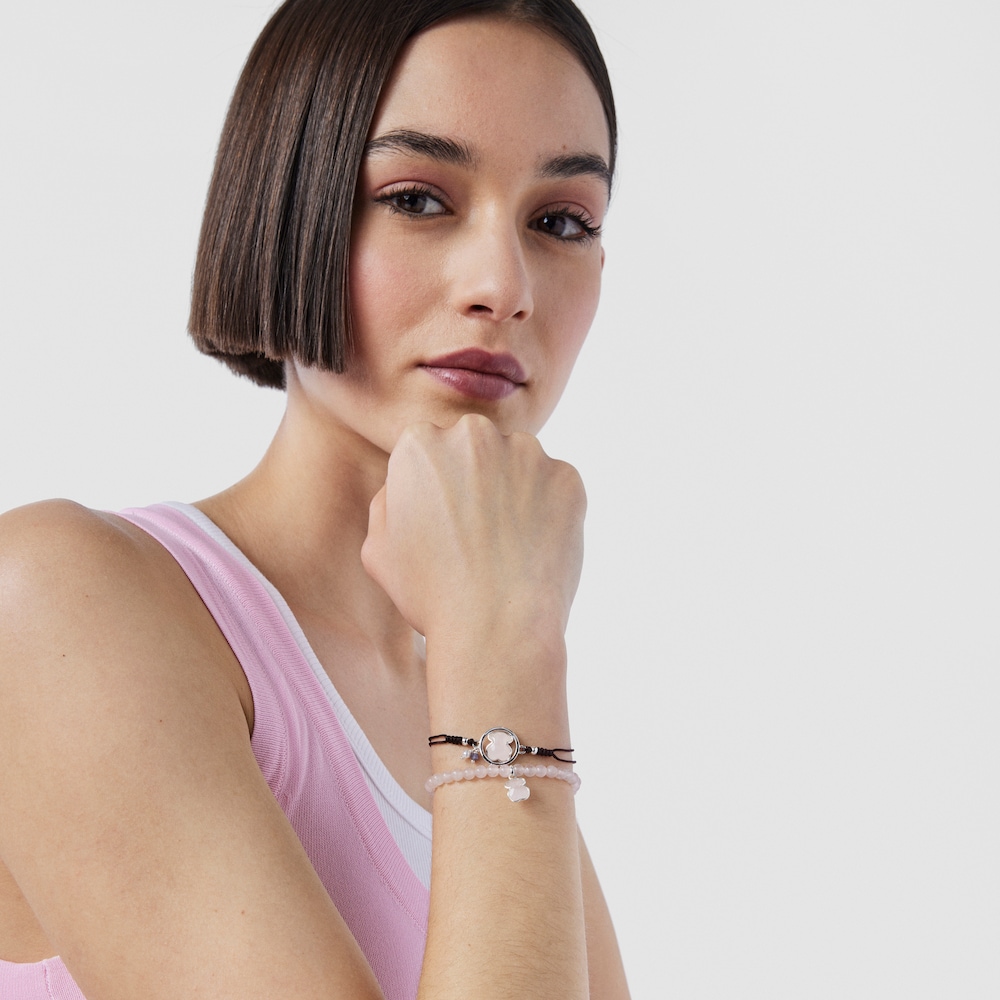 Silver Camille Bracelet with Rose Quartz, Iolite and Pearl