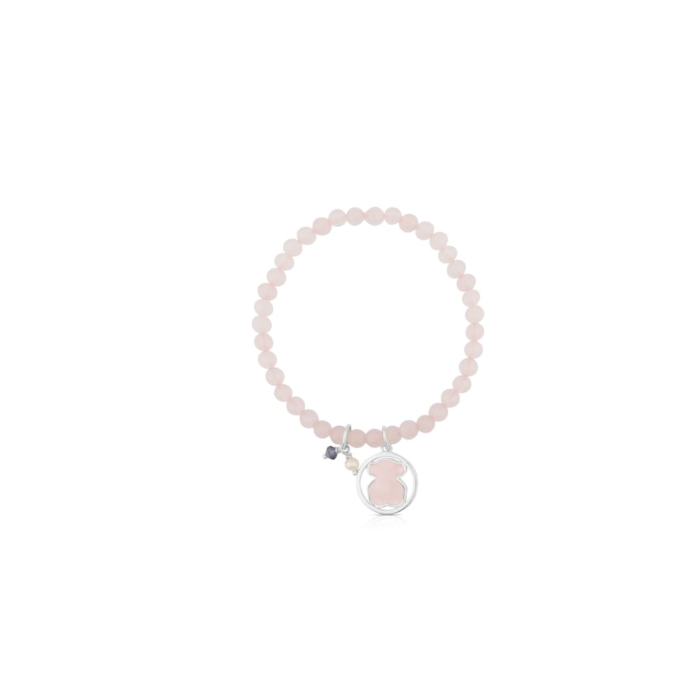 Armband Camille aus Silber und mit Rosenquarz, Iolith und Perle