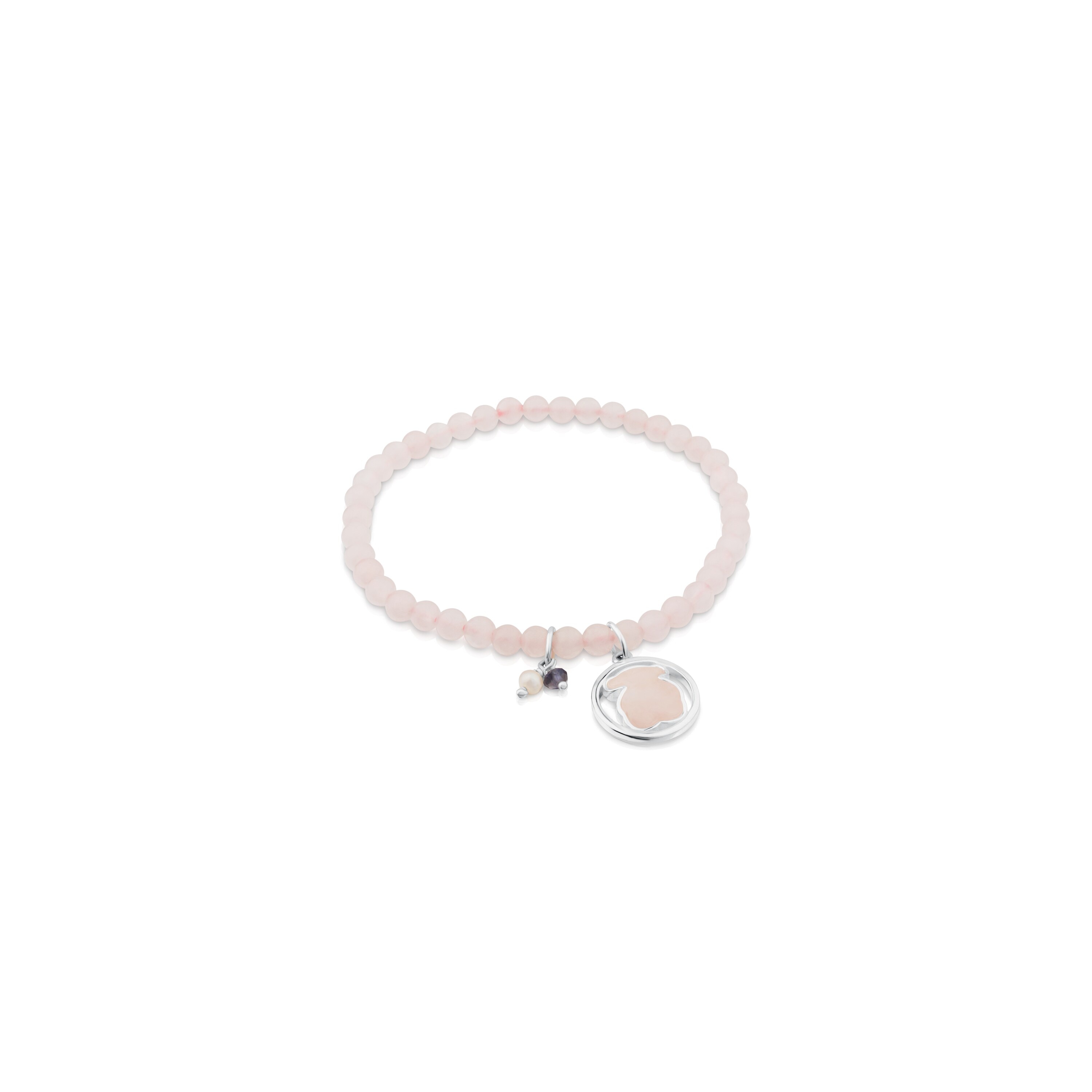 Silver Camille Bracelet with Rose Quartz, Iolite and Pearl