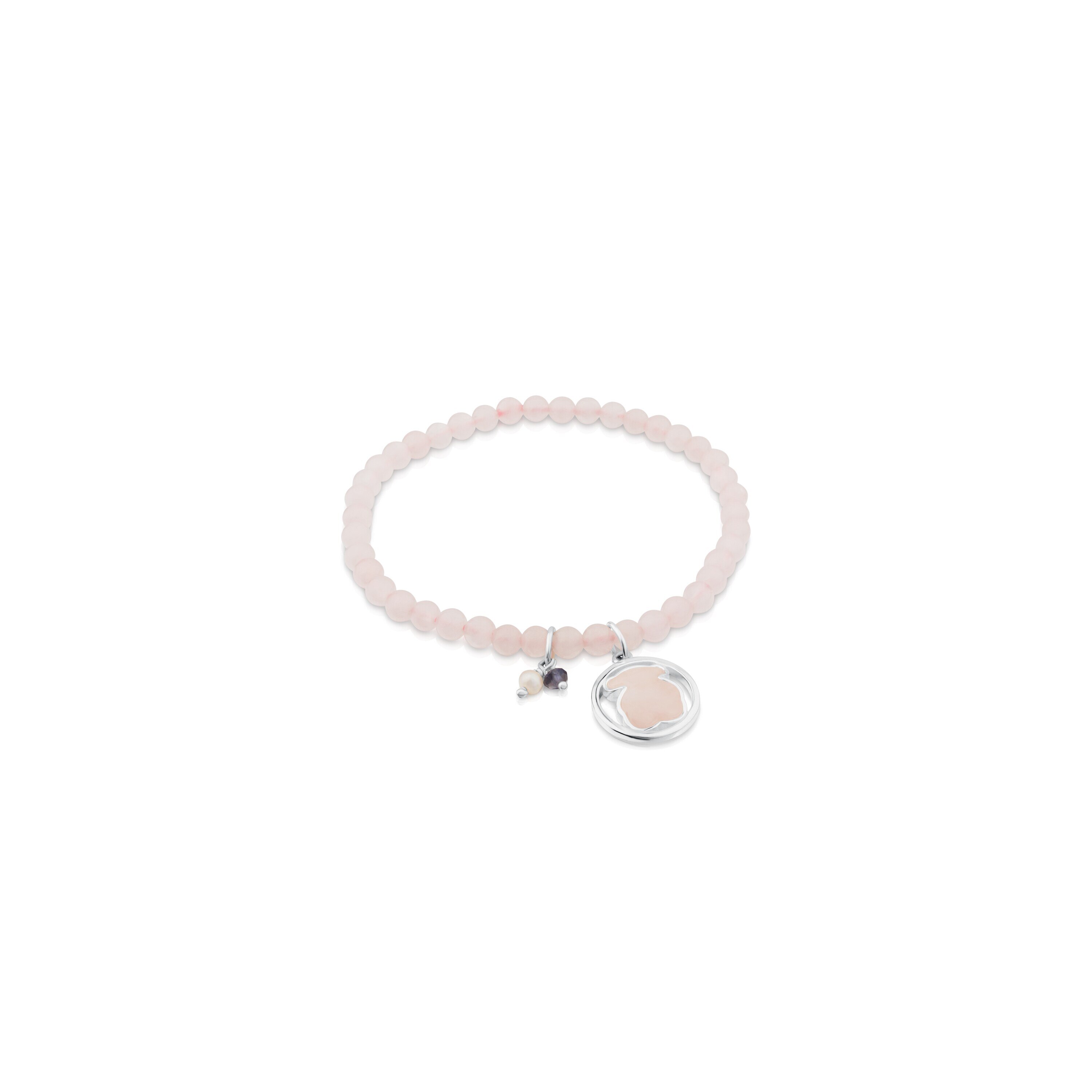 Silver Camille Bracelet with Rose Quartz, Iolite and Pearl