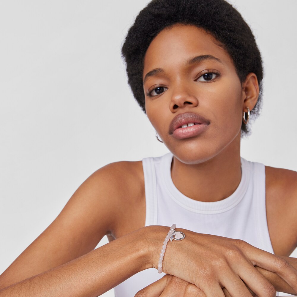 Armband Camille aus Silber und mit Rosenquarz, Iolith und Perle