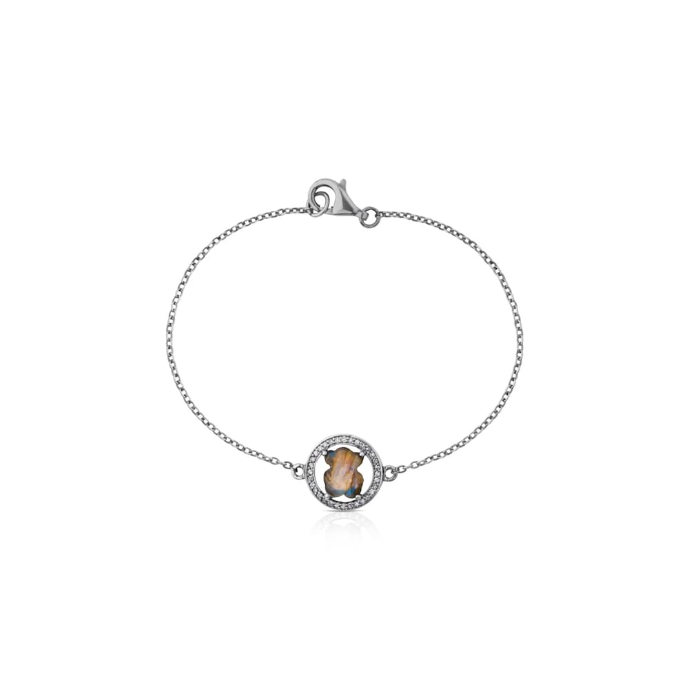 Camille Bracelet in Silver with Labradorite and Diamonds