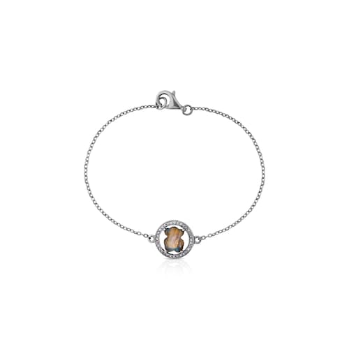 Camille Bracelet in Silver with Labradorite and Diamonds