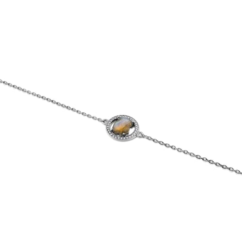 Camille Bracelet in Silver with Labradorite and Diamonds
