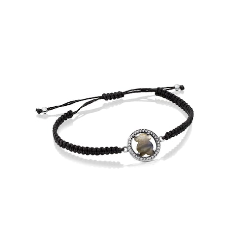 Camille Bracelet in Silver with Labradorite and Diamonds