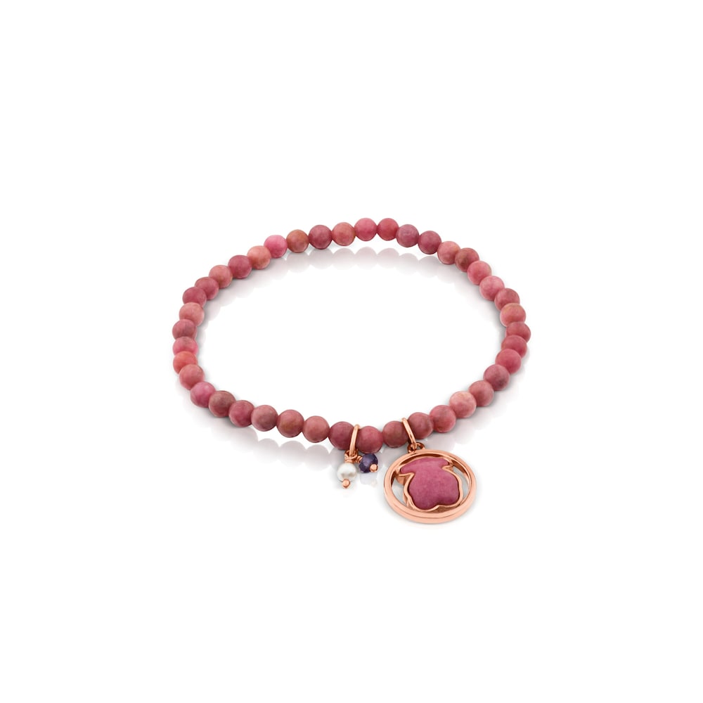Rose Vermeil Silver Camille Bracelet with Rhodonite, Iolite and Pearl