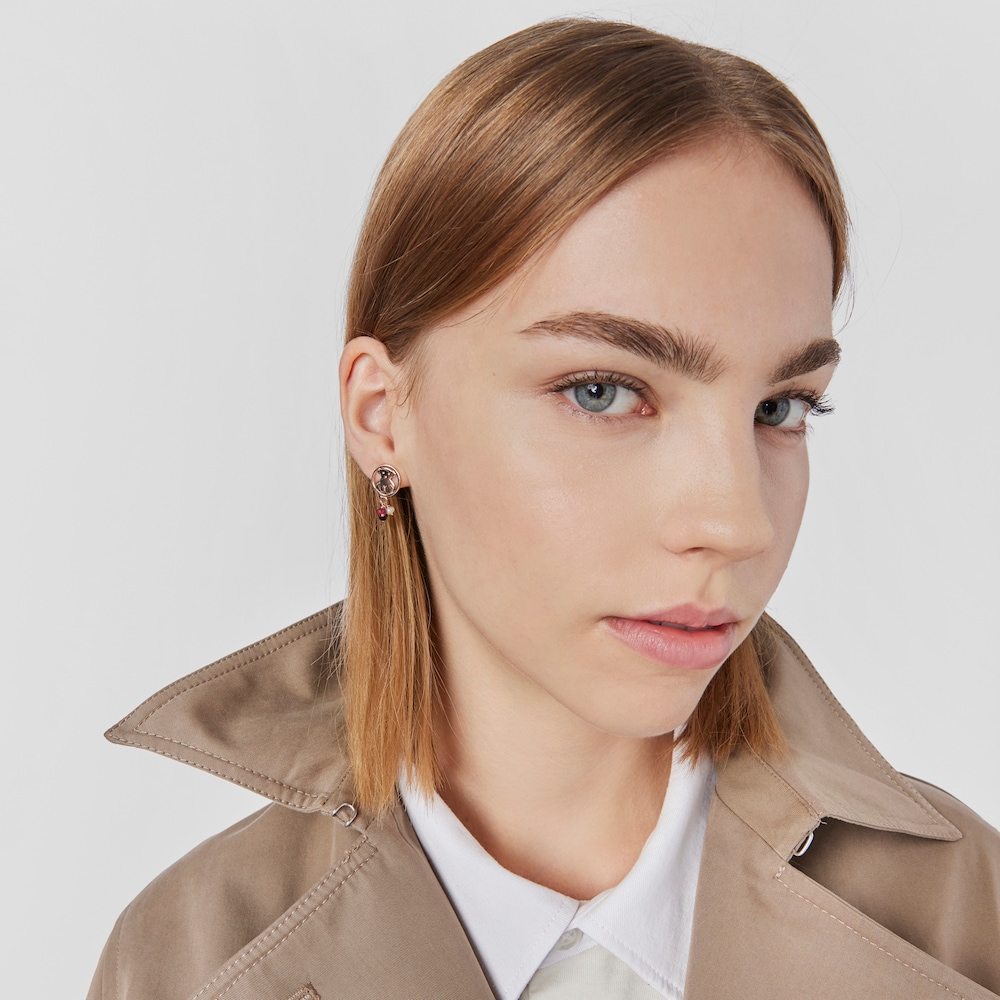 Kolczyki Tous Camille z r&oacute;żowego srebra Vermeil z perłą, onyksem i rubinem