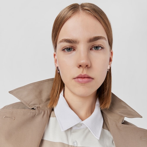 Arracades amb bany d'or rosa 18 kt sobre plata amb &ograve;nix, rob&iacute; tractat i perla cultivada Camille