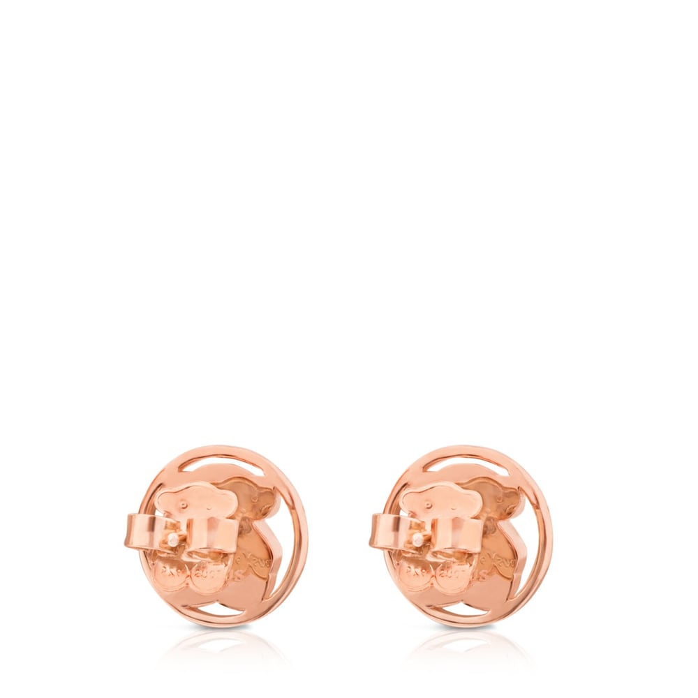 Pendientes con baño de oro rosa 18 kt sobre plata y nácar Camille image number 2