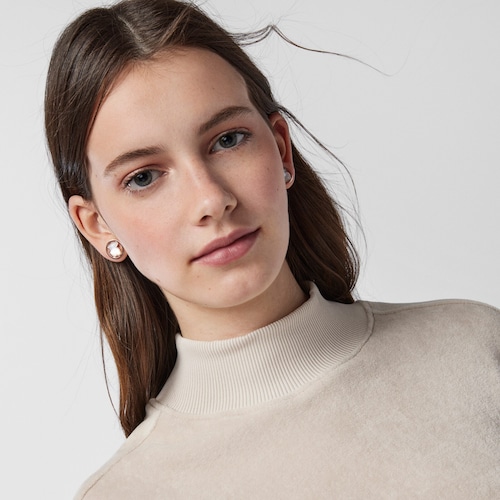 Rose Vermeil Silver Camille Earrings with Mother-of-Pearl