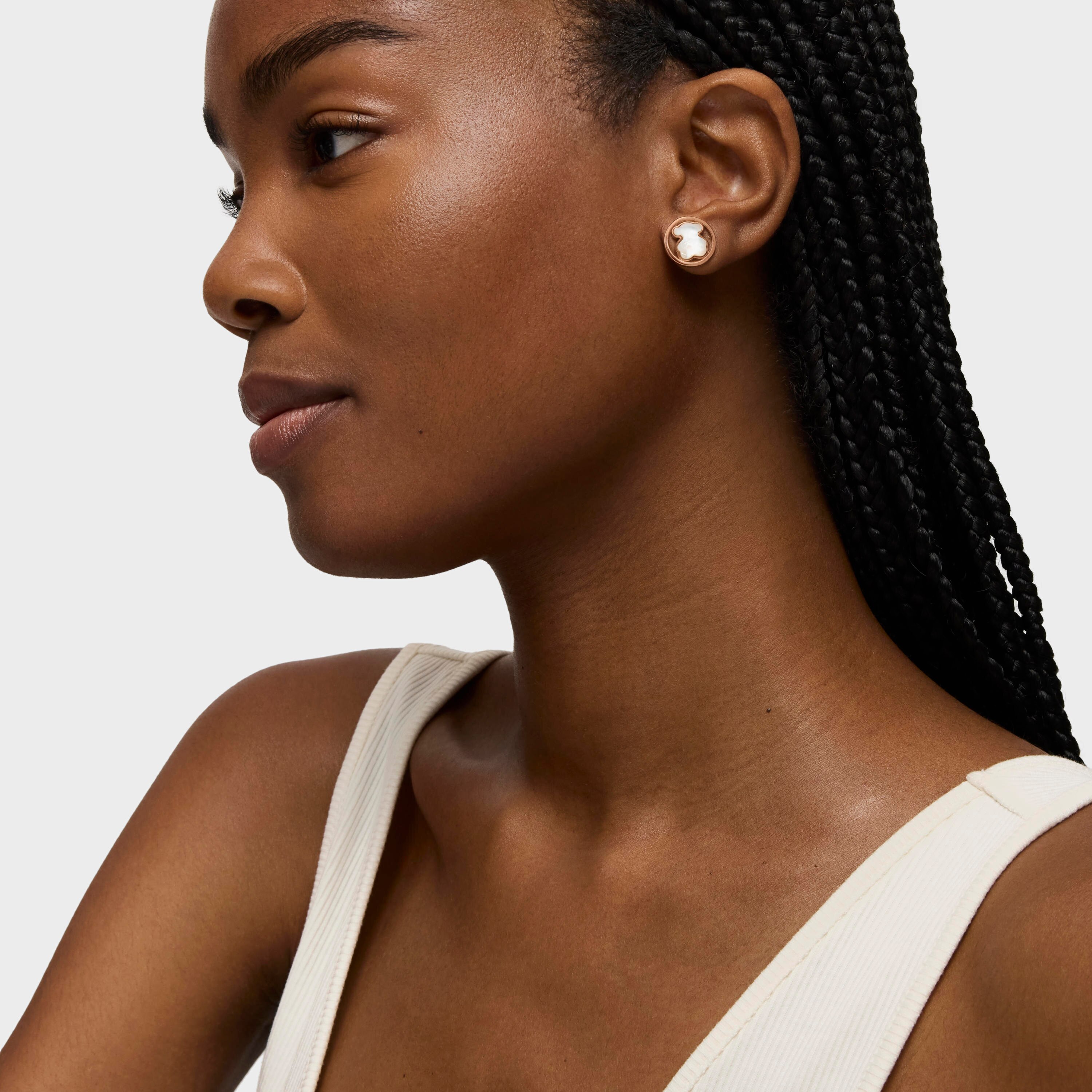 Rose 18K gold vermeil Camille Earrings with Mother-of-Pearl