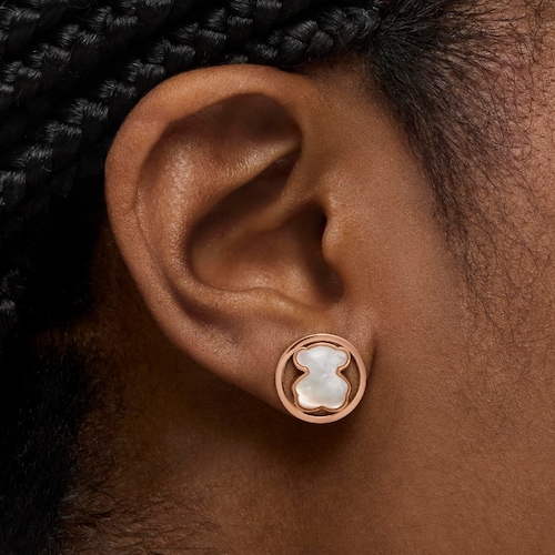 Rose Vermeil Silver Camille Earrings with Mother-of-Pearl