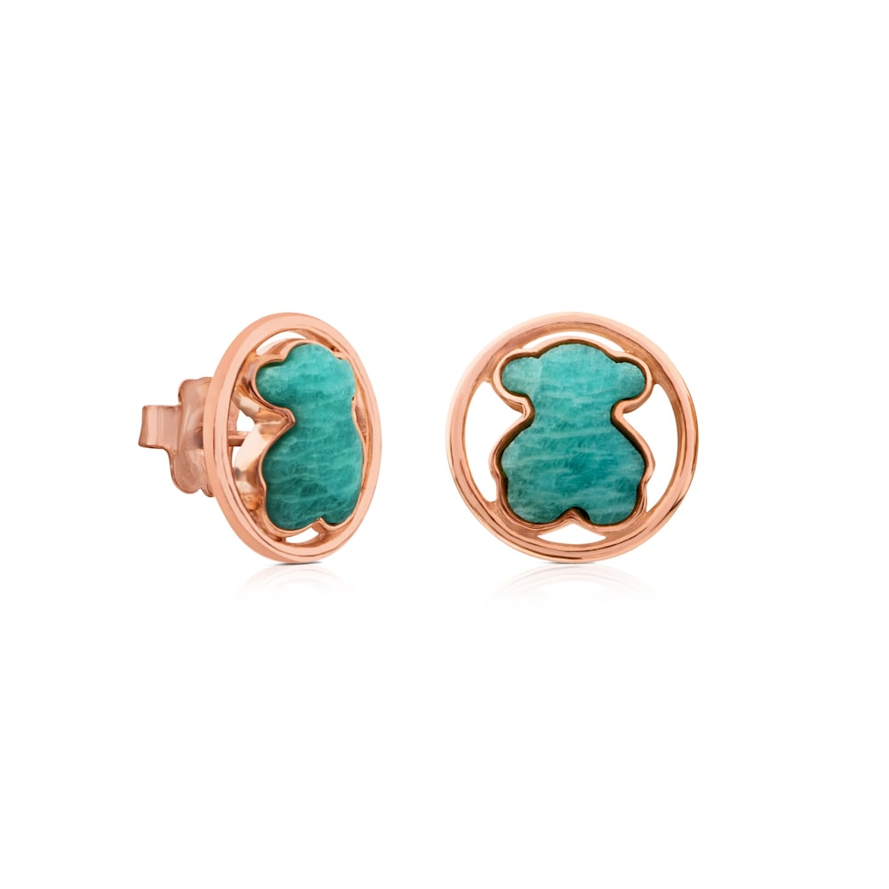 Rose Vermeil Silver Camille Earrings with Amazonite
