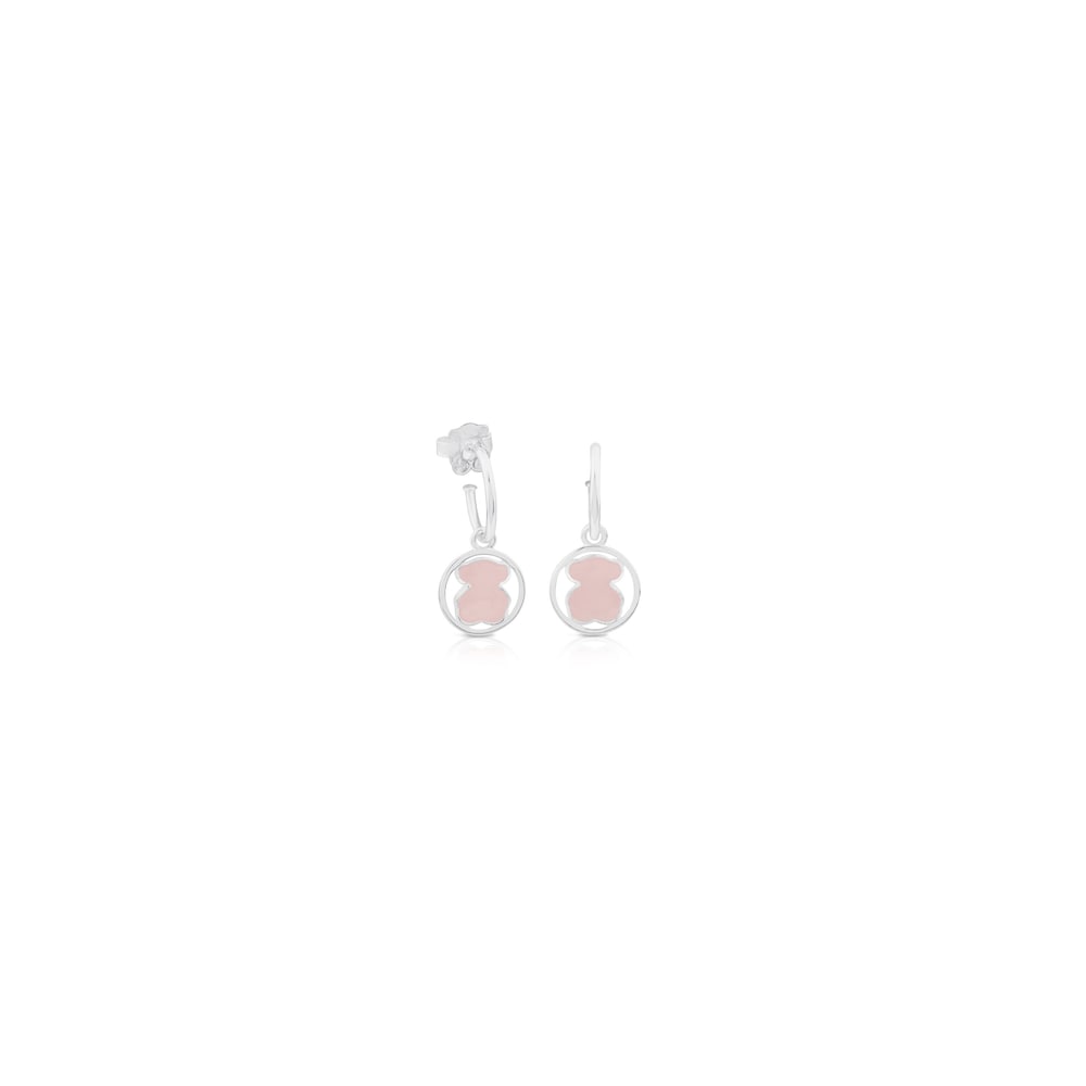 Aretes Camille de Plata con Cuarzo rosa