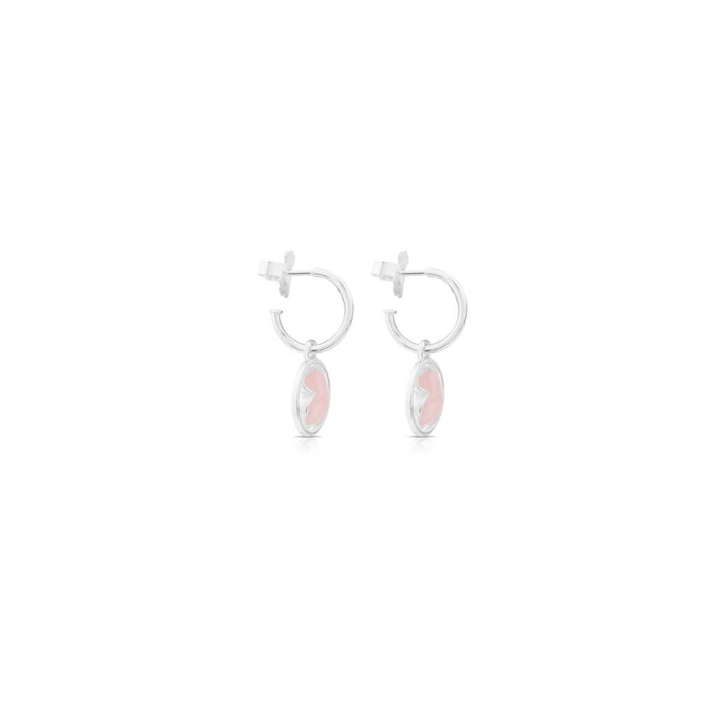 Aretes Camille de Plata con Cuarzo rosa