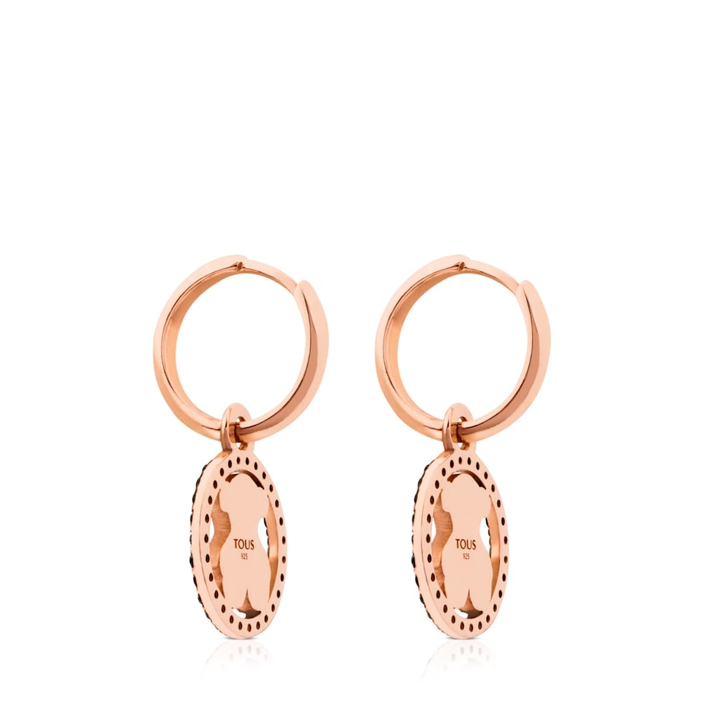 Aretes Camille con ba&ntilde;o de oro rosa 18 kt sobre plata con Espinela