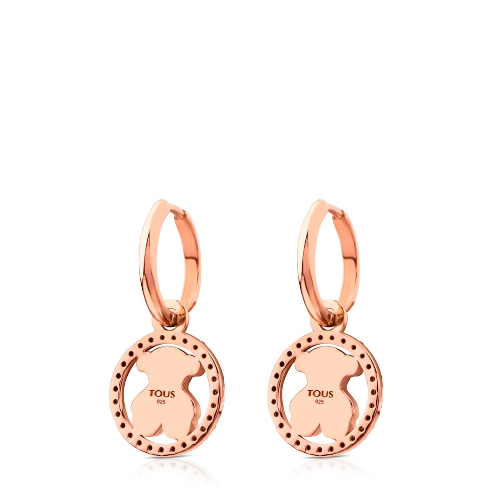 Aretes Camille con ba&ntilde;o de oro rosa 18 kt sobre plata con Espinela