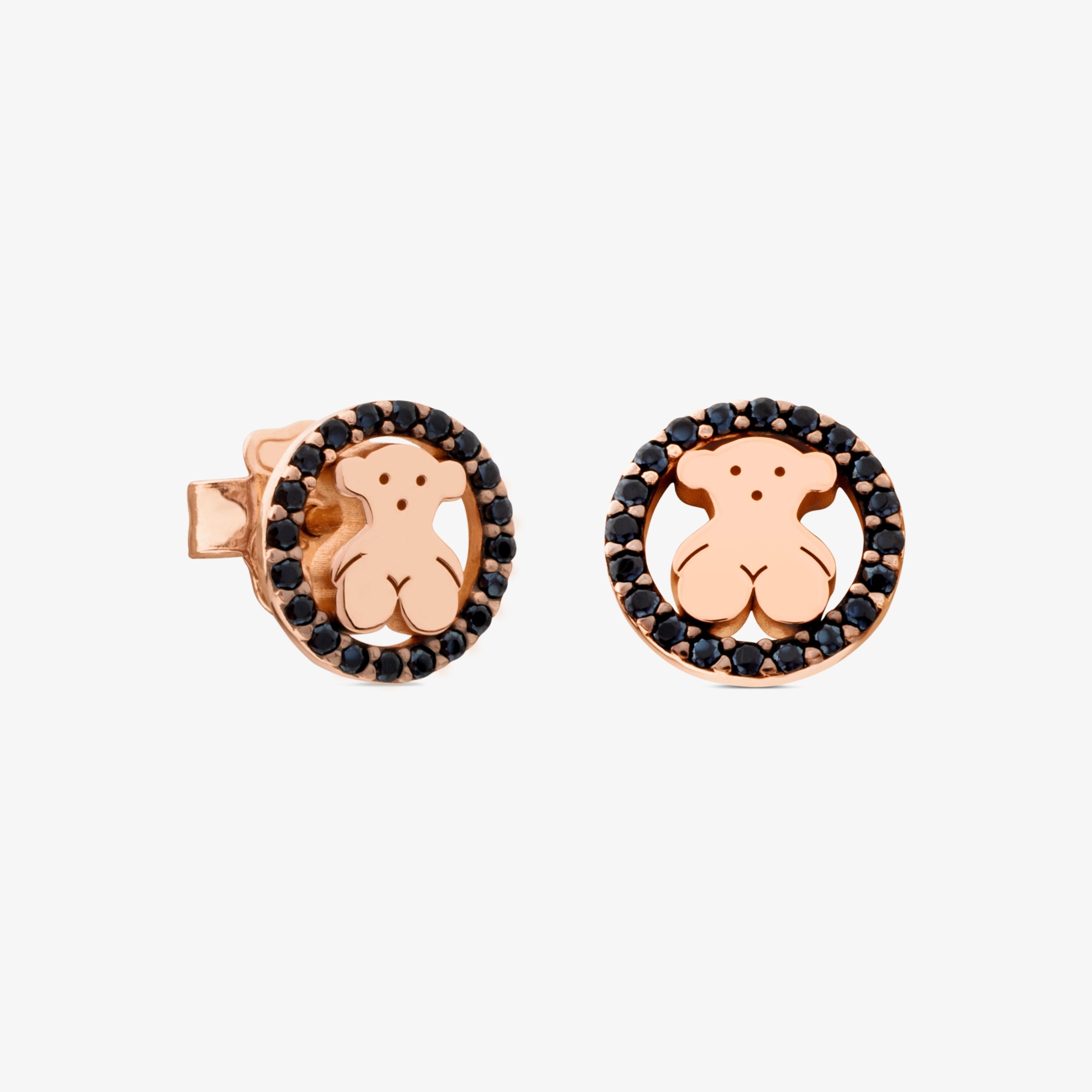 Rose 18K gold vermeil TOUS Camille Earrings with Spinels Bear motif