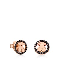 Rose Vermeil Silver TOUS Camille Earrings with Spinels Bear motif