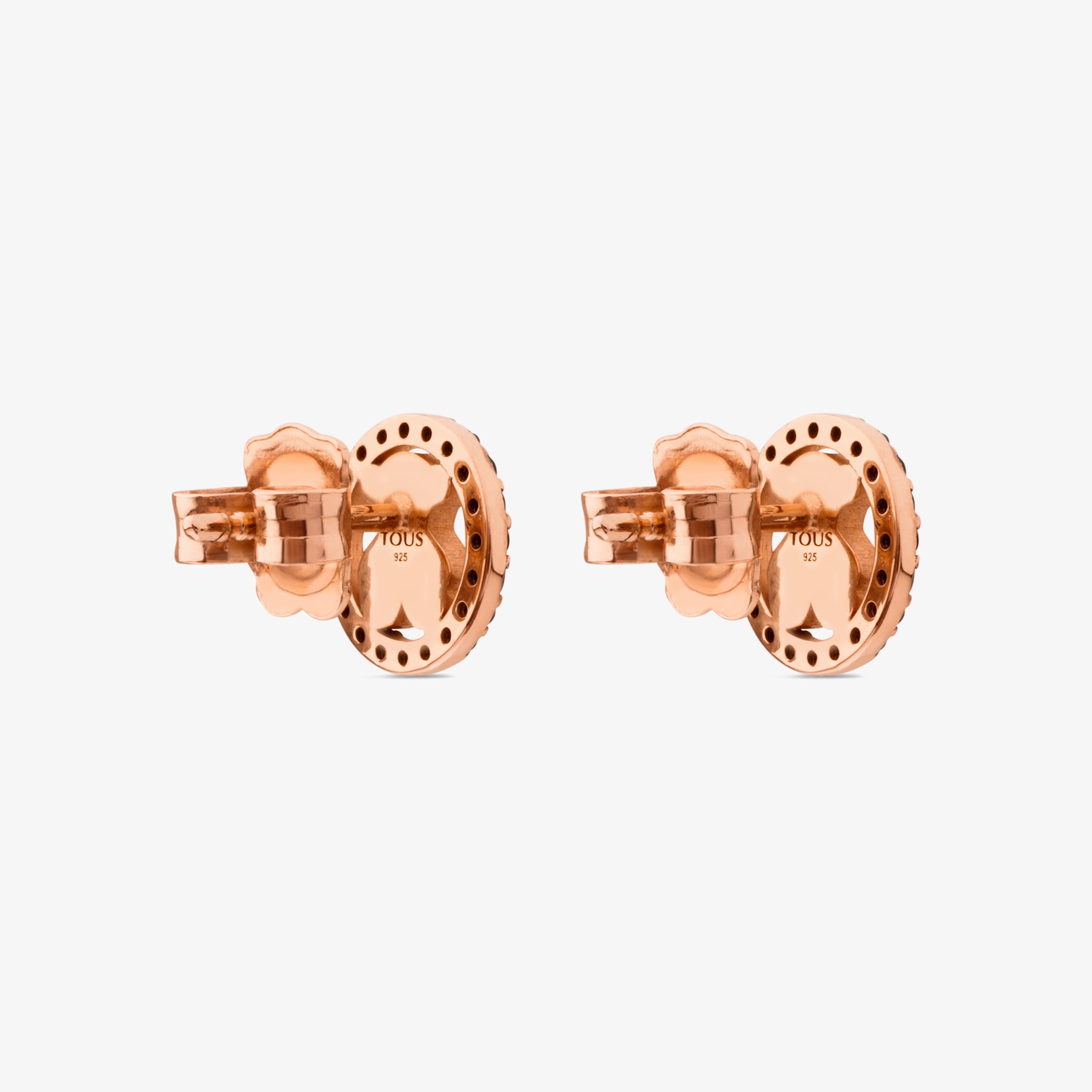 Rose 18K gold vermeil TOUS Camille Earrings with Spinels Bear motif