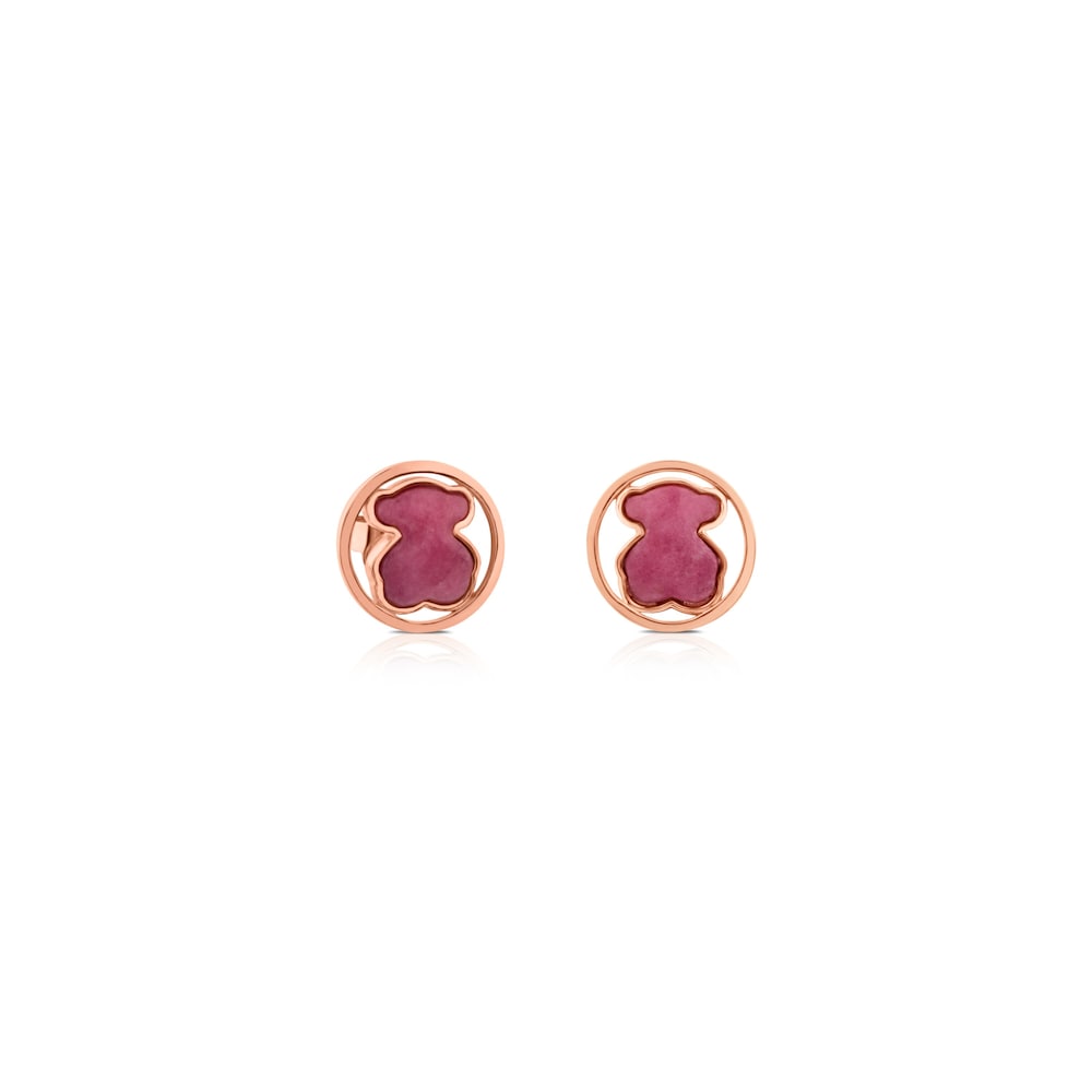 Rose Vermeil Silver Camille Earrings with Rhodonite