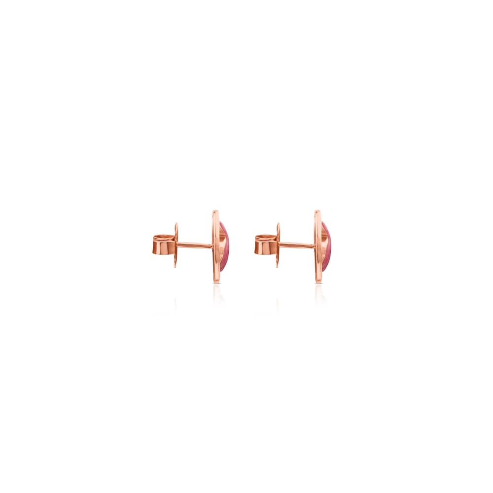 Rose Vermeil Silver Camille Earrings with Rhodonite