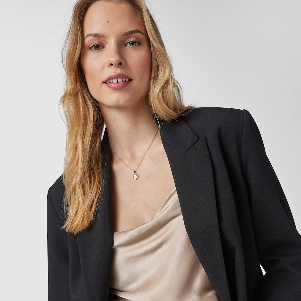 Collar con ba&ntilde;o de oro rosa 18 kt sobre plata y gemas Camille