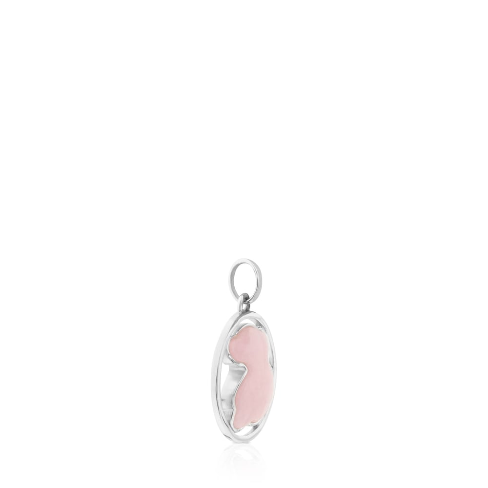 Colgante peque&ntilde;o de plata con cuarzo rosa Camille