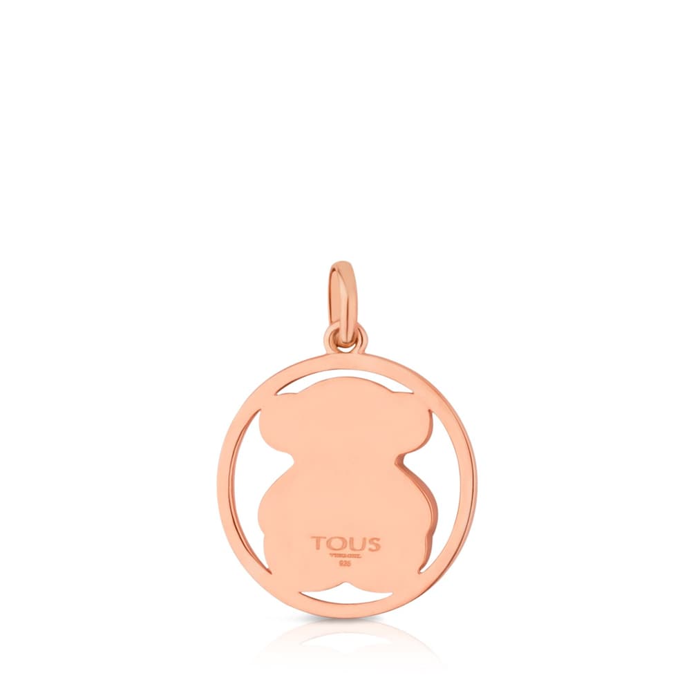 Colgante con baño de oro rosa 18 kt sobre plata y cuarzo con dumortierita Camille image number 2