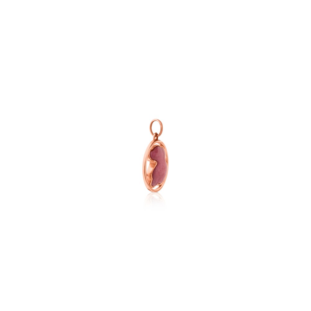 Colgante con baño de oro rosa 18 kt sobre plata y rodonita Camille image number 1