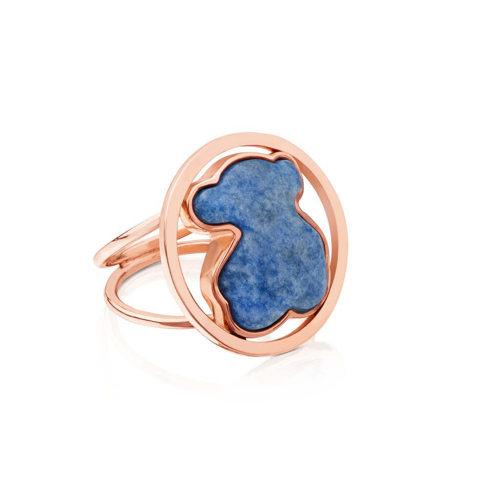 Rose 18K gold vermeil Camille Ring with Quartz with Dumortierite
