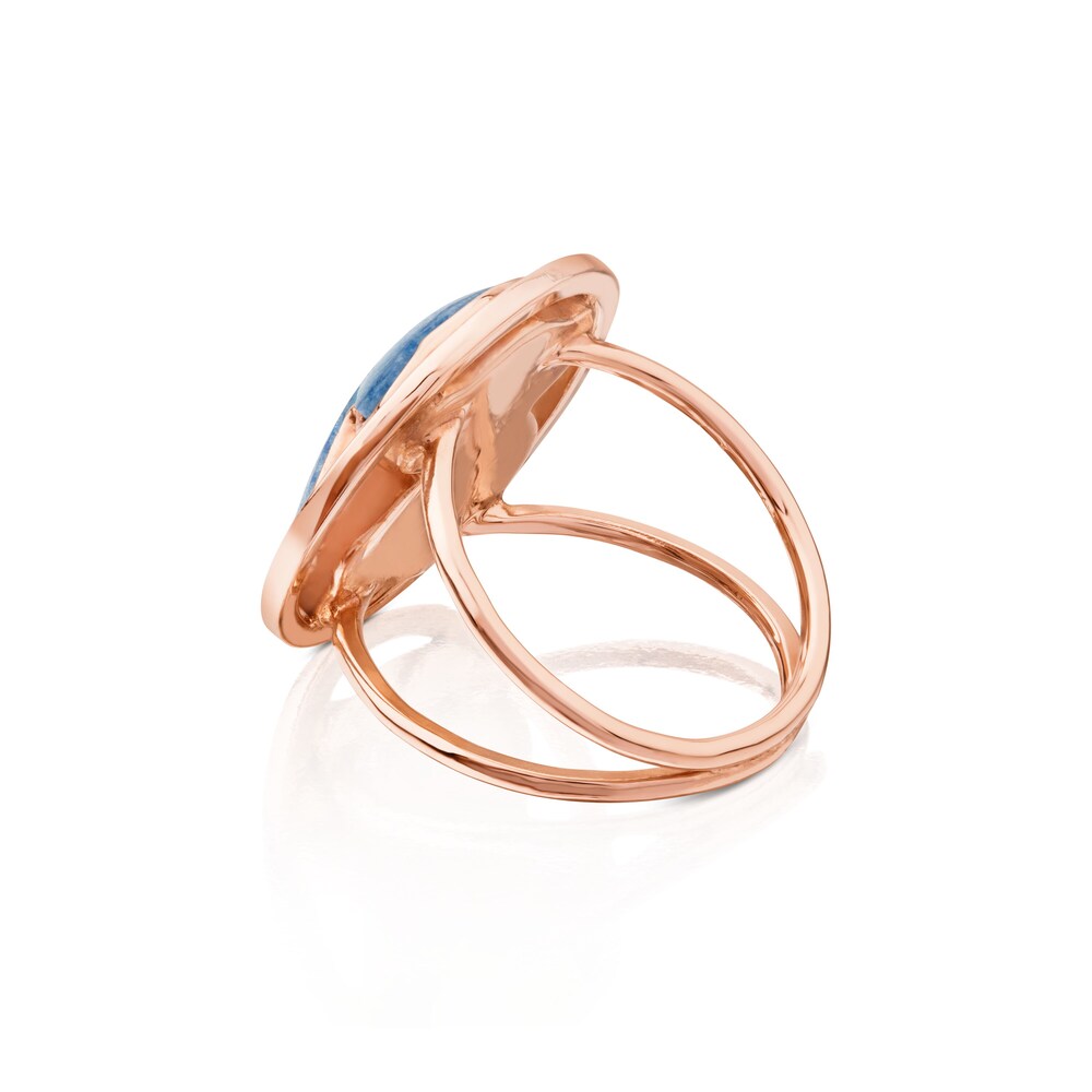 Rose 18K gold vermeil Camille Ring with Quartz with Dumortierite