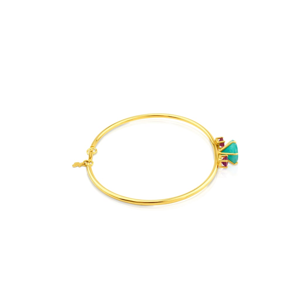 Gold Ivette Bracelet with Amazonite and Ruby