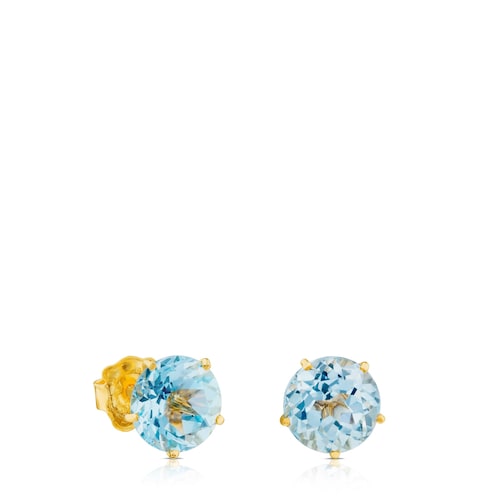 Ivette Earrings in 18K Solid Gold with Topaz