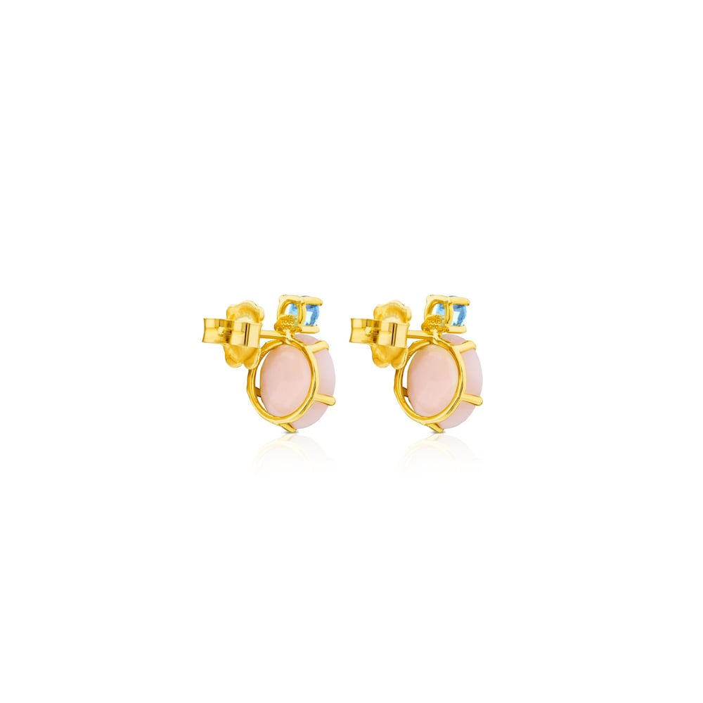 Pendientes de oro con ópalo y topacio Ivette image number 2