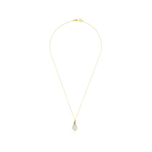 Collar de oro con prasiolita y amatista Ivette