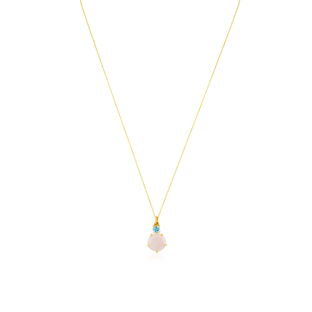 Gold Ivette Necklace with Opal and Topaz