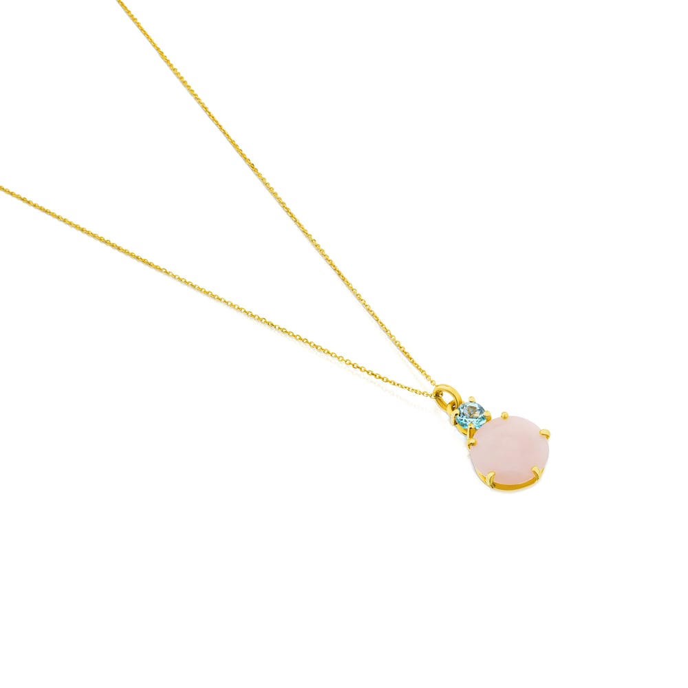 Gold Ivette Necklace with Opal and Topaz