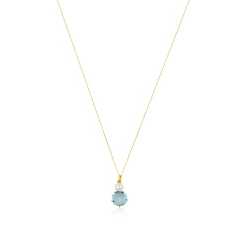 Collar de oro con topacio y perla cultivada Ivette