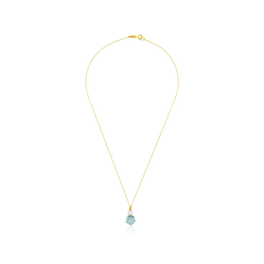 Gold Ivette Necklace with Topaz and Pearl
