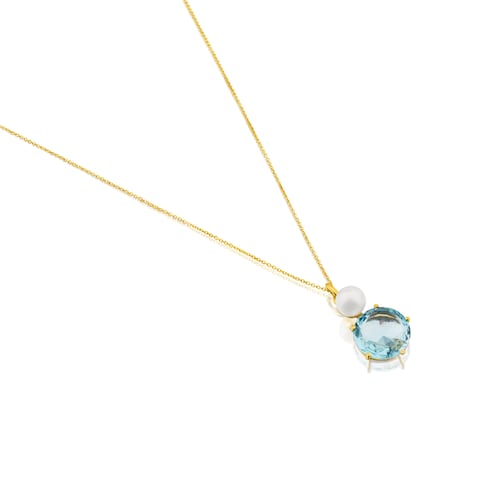 Collar de oro con topacio y perla cultivada Ivette