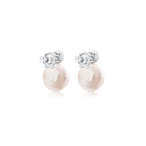White Gold Alecia Earrings with Diamond and Pearl