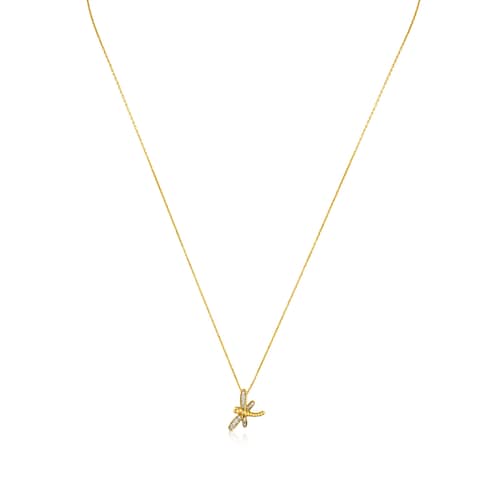 Collar de oro con diamantes motivo libelula Bera