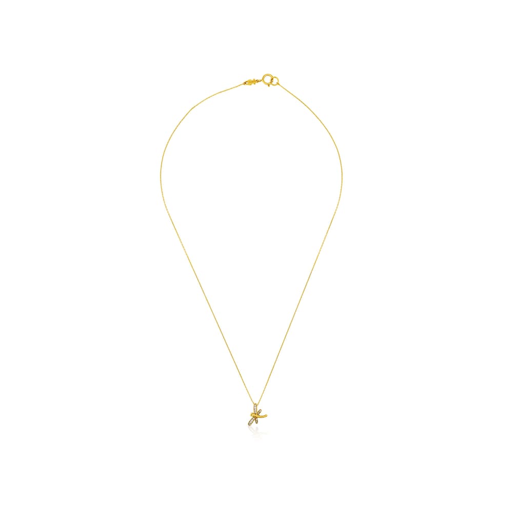 Collar de oro con diamantes motivo libelula Bera