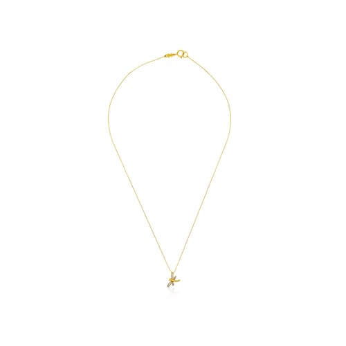 Collar de oro con diamantes motivo libelula Bera