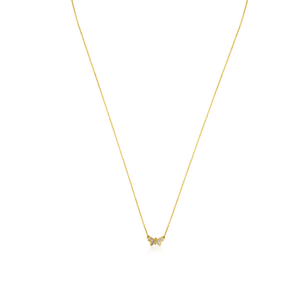 Collar de oro con diamantes motivo mariposa Bera